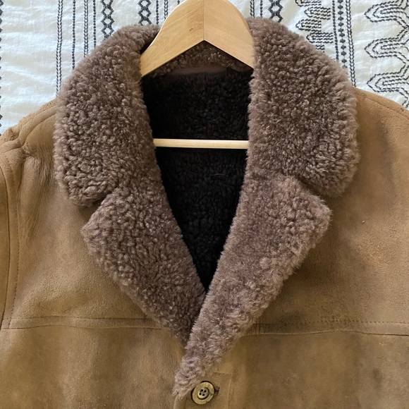 Sheepskin leather Brown/Chestnut winter coat Size L/XL - Picture 4 of 4